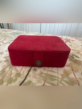 Mele & Co Red Velvet Jewelry Box with removable tray